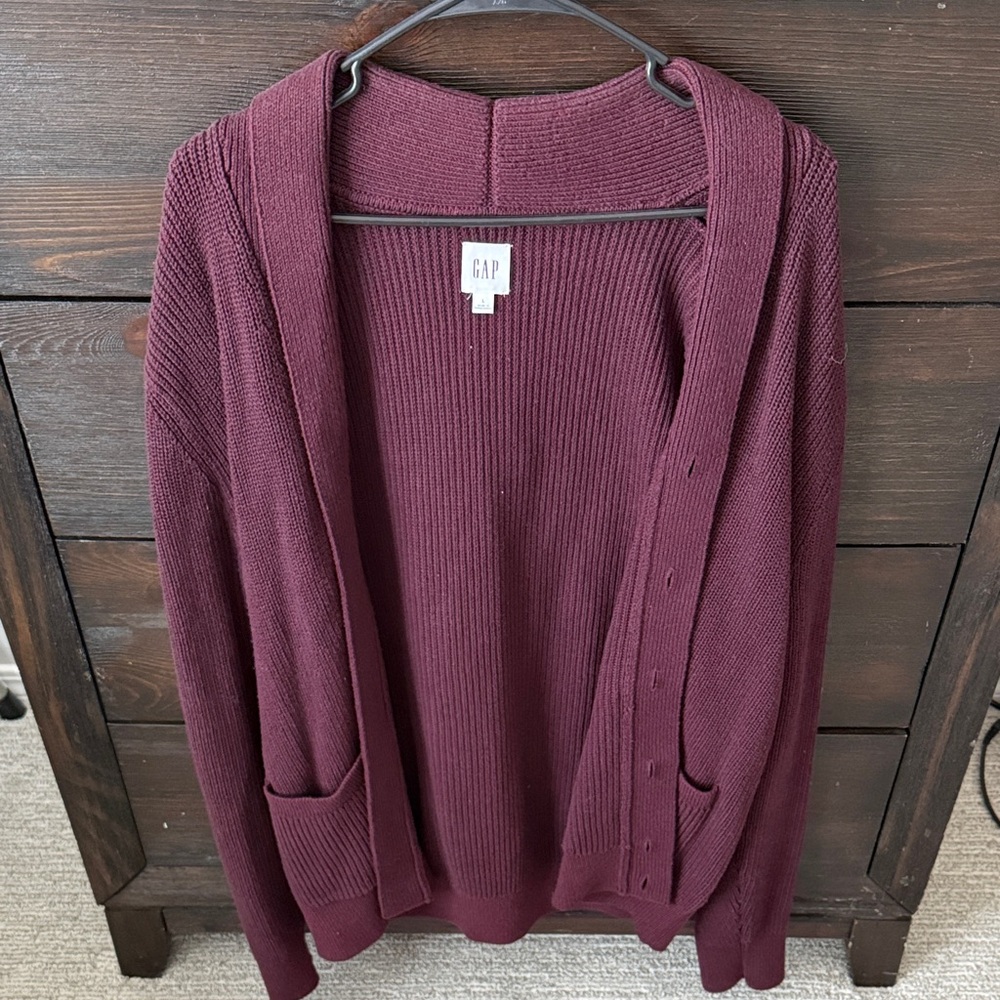 GAP men’s Deep Burgundy Cardigan